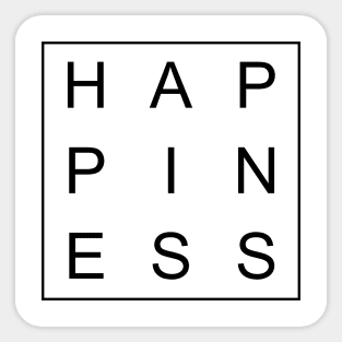 minimalist and simple design happiness word Sticker